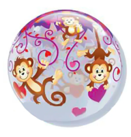 П Bubble (22"/56 см) Мартышки с сердечками 1шт