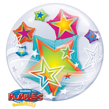 П Bubble Инсайдер (20"/51 см) Звезды разноцветные 1шт