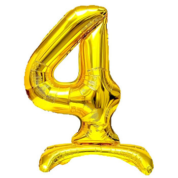 ПМ Цифра 4 (16"/41 см) Золото Gold на подставке 1шт
