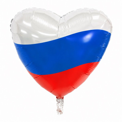 Р Сердце (19''/46 см) Триколор с логотипом 1шт в интернет магазине Праздникмастер