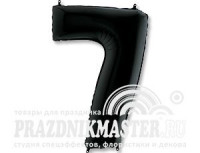 Г Цифра 7 (40"/102 см) Черный Black Пастель 1шт в интернет магазине Праздникмастер