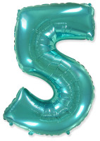 Ф Цифра 5 (40''/102 см) Тиффани 1шт в интернет магазине Праздникмастер