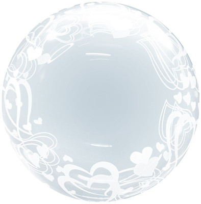 F Bubble Deco (18''/46 см) Воздушные сердца Прозрачный 1шт