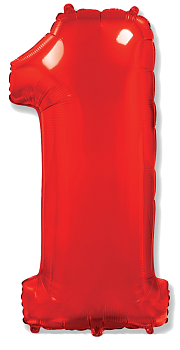Ф Цифра 1 (40"/102 см) Красный Red 1шт