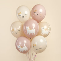 512 Шар (12''/30 см) Кошечка с бантом Ассорти Пастель 1ст 25шт 512 продажа в интернет - магазине ПраздникМастер