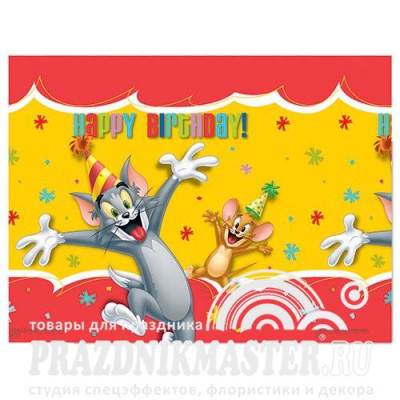 Скатерть полиэтиленовая Том и Джерри 120х180см 1шт