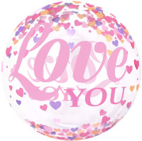 F Bubble Deco (20''/51 см) Множество сердец Love Прозрачный 1шт