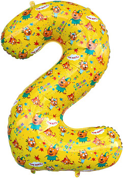 F Цифра 2 (34''/86 см) Три кота Желтый 1шт