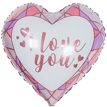 ПМ Сердце (18''/46 см) ILY Сердца и грани 1шт