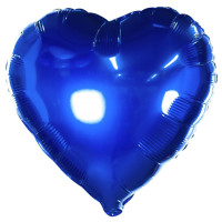 ПМ Мини-сердце (9"/23 см) Синий Blue Металлик 1шт в интернет магазине Праздникмастер