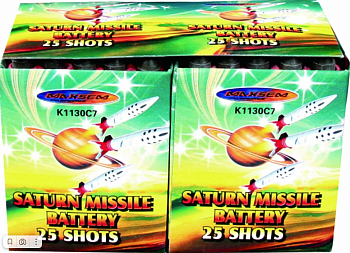 Батарея салютов Катюша Saturn Missile Battery (0,2"/25) 20м 25с 2шт 1упак