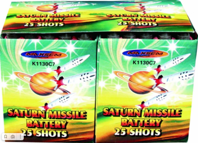 Батарея салютов Катюша Saturn Missile Battery (0,2"/25) 20м 25с 2шт 1упак