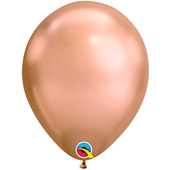 Q Шар (11"/28 см) Розовое золото Rose Gold Хром 25шт