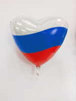 Р Сердце (19''/46 см) Триколор с логотипом 1шт в интернет магазине Праздникмастер