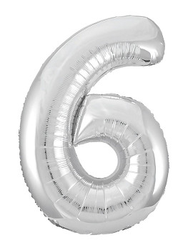 Р Цифра 6/9 (40''/102 см) Slim Серебро 1шт