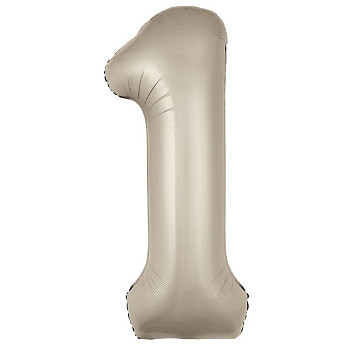 Р Цифра 1 (40''/102 см) Slim Кремовый Мистик 1шт