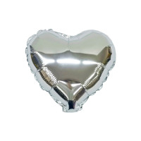 ПМ Мини-сердце (10"/25 см) Серебро Silver Металлик 1шт в интернет магазине Праздникмастер