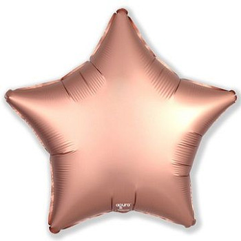 Р Звезда (18"/46 см) Розовый Rose Gold Сатин 1шт