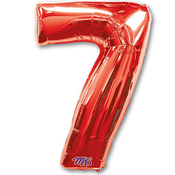 А Цифра 7 (40"/102 см) Красный Red 1шт