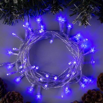 Гирлянда Нить прозрачная нить 50 ламп LED Свечение синее 8 режимов 5 м 1 шт
