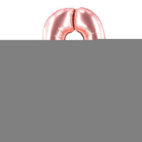 ПМ Цифра 0 (16"/41 см) Розовое золото Rose gold на подставке 1шт в интернет магазине Праздникмастер