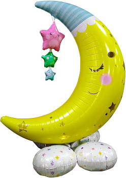 F Фигура (50''/127 см) AIR Полумесяц и звезды 1шт