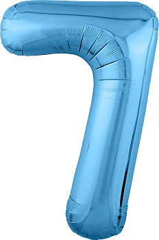 Р Цифра 7 (40''/102 см) Slim Холодный голубой 1шт