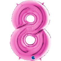 Г Цифра 8 (40"/102 см) Розовый Pink 1шт в интернет магазине Праздникмастер