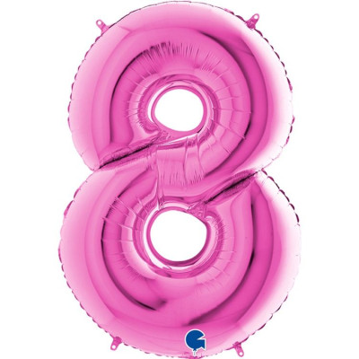 Г Цифра 8 (40"/102 см) Розовый Pink 1шт в интернет магазине Праздникмастер