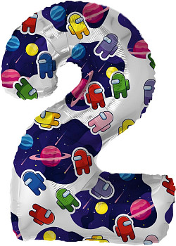 Р Цифра 2 (32''/81 см) Космонавтики 1шт