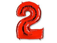 Ф Цифра 2 (40"/102 см) Красный Red 1шт в интернет магазине Праздникмастер