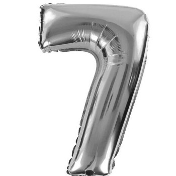 ПМ Цифра 7 (16''/41 см) Slim Серебро 1шт