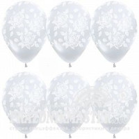 S Шар (15''/38 см) Элегантные розы Прозрачный Кристалл 5ст 50шт Sempertex продажа в интернет - магазине ПраздникМастер