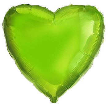 Ф Сердце (18''/46 см) Лайм Lime Green Металлик  1шт