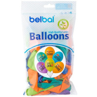Б Шар (14"/36 см) Я люблю Школу Ассорти Пастель 2цв 2ст 50шт BELBAL продажа в интернет - магазине ПраздникМастер