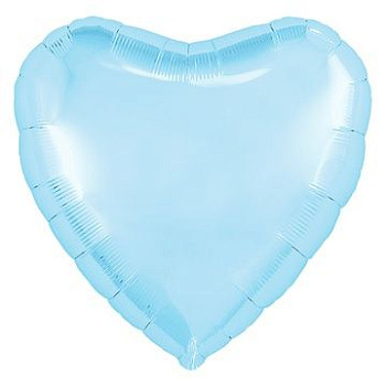Р Сердце (18"/46 см) Голубой Blue Пастель 1шт