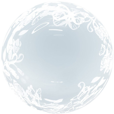 F Bubble Deco (20''/51 см) Цветы и бабочки 1шт