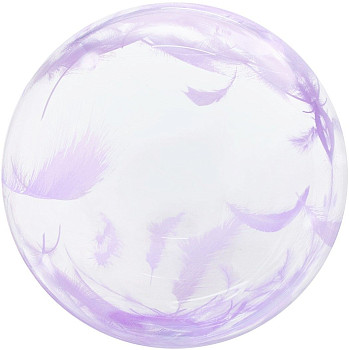 F Bubble Deco (20''/51 см) Сиреневые перья Прозрачный 1шт