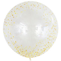 F Bubble Deco (20''/51 см) Золотое конфетти Прозрачный 1шт