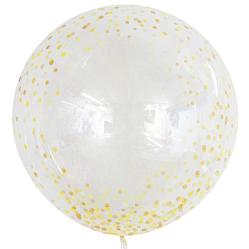 F Bubble Deco (20''/51 см) Золотое конфетти Прозрачный 1шт