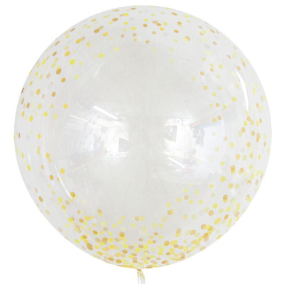 F Bubble Deco (20''/51 см) Золотое конфетти Прозрачный 1шт
