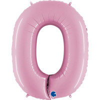 Г Цифра 0 (40"/102 см) Розовый Pink Пастель 1шт в интернет магазине Праздникмастер