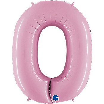 Г Цифра 0 (40"/102 см) Розовый Pink Пастель 1шт