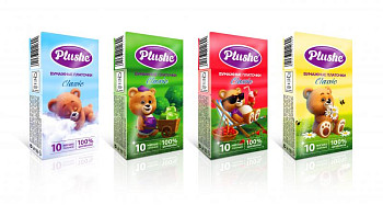 Платочки бумажные Plushe Classic Standart 2-сл. 10 листов