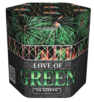 Батарея салютов Love of Green (1,2"/19) 30м 32с 3эфф 1шт
