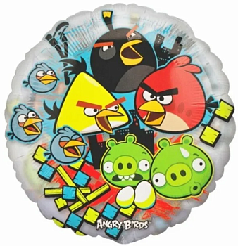 А Круг (18"/46 см) Джамбо Кристал Angry Birds 1шт