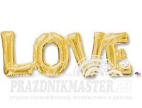 А Надпись (25"/63 см) Love Золото 1шт в интернет магазине Праздникмастер