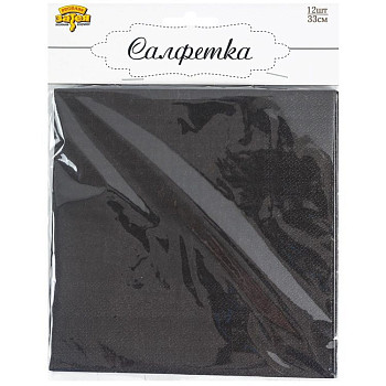 Салфетка Черный 33см 12шт 1уп