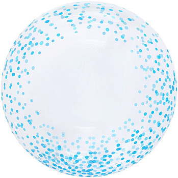 F Bubble Deco (20''/51 см) Голубое конфетти Прозрачный 1шт