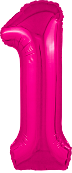 Р Цифра 1 (40"/102 см) Slim Фуксия 1шт